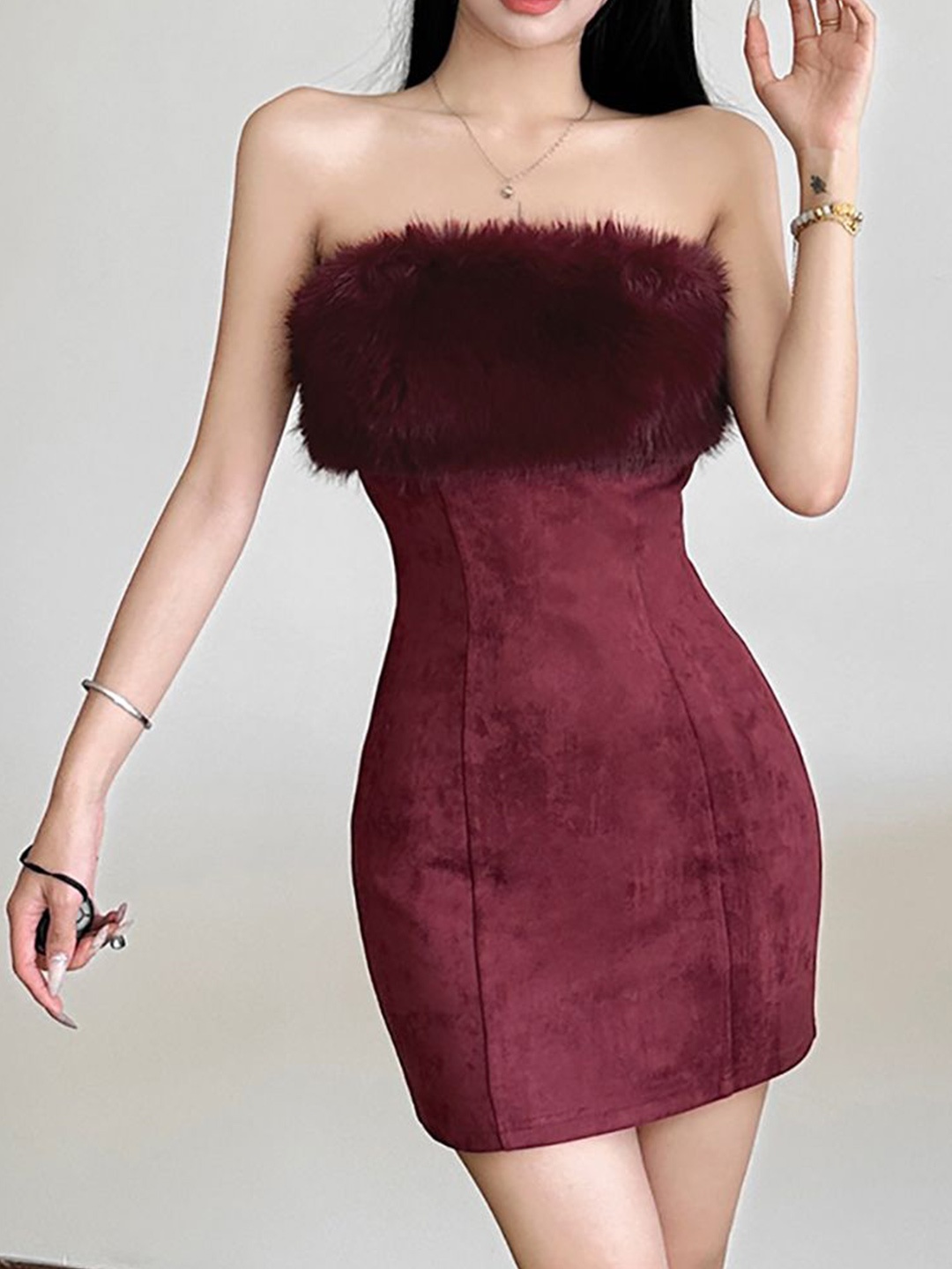 

StyleCast x Revolte Bodycon Mini Dress, Maroon