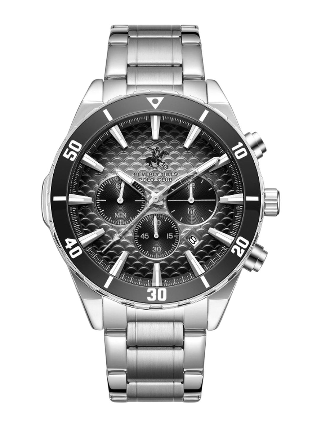 

Beverly Hills Polo Club Men Textured Analogue Multi Function Watch BP3691Y.350, Black
