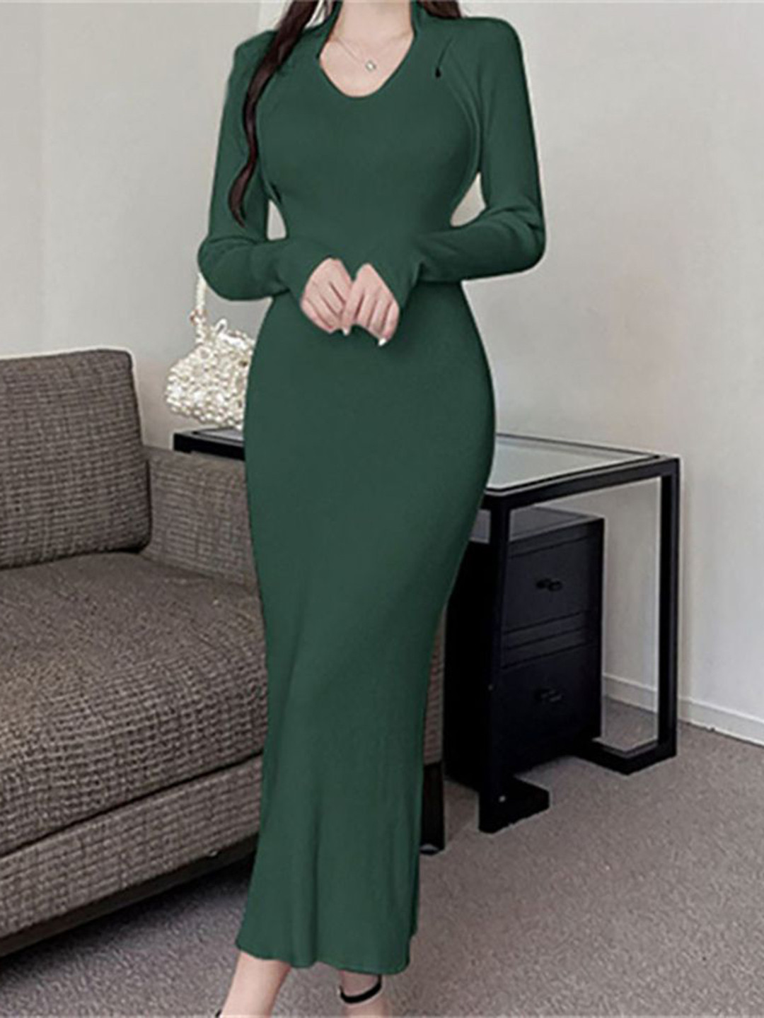 

StyleCast x Revolte Bodycon Midi Dress, Green