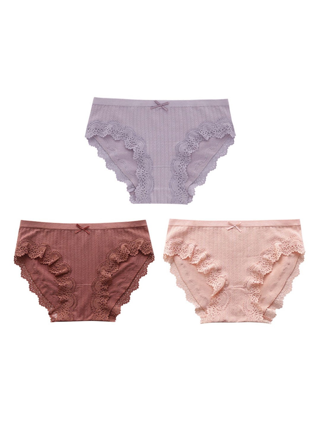 

LULU & SKY Women Pack Of 3 Basic Briefs, Purple