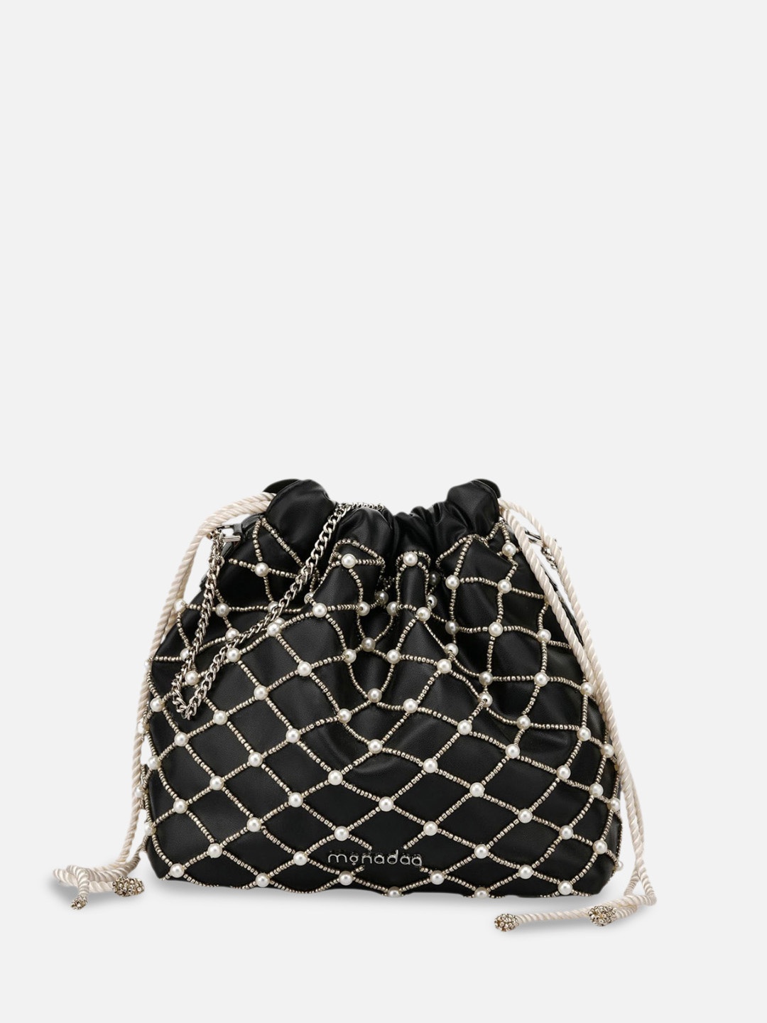 

Monadaa Bucket Handheld Bag with Quilted, Black
