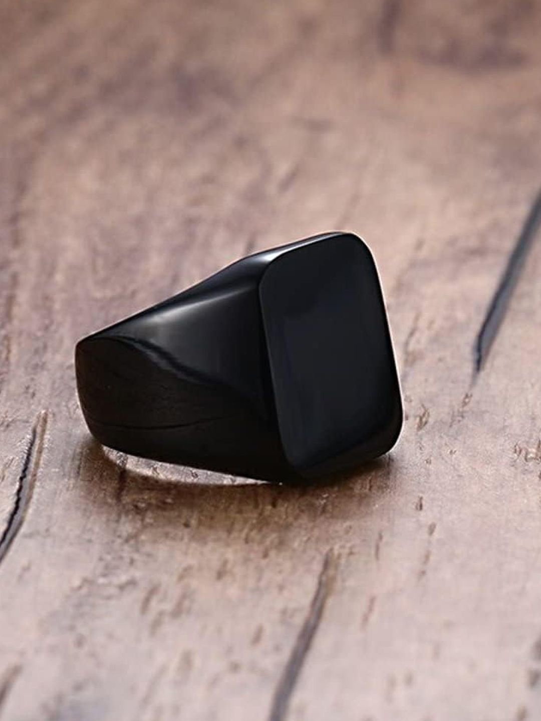 

The Roadster Lifestyle Co. Men Stainless Steel Adjustable Finger Ring, Black
