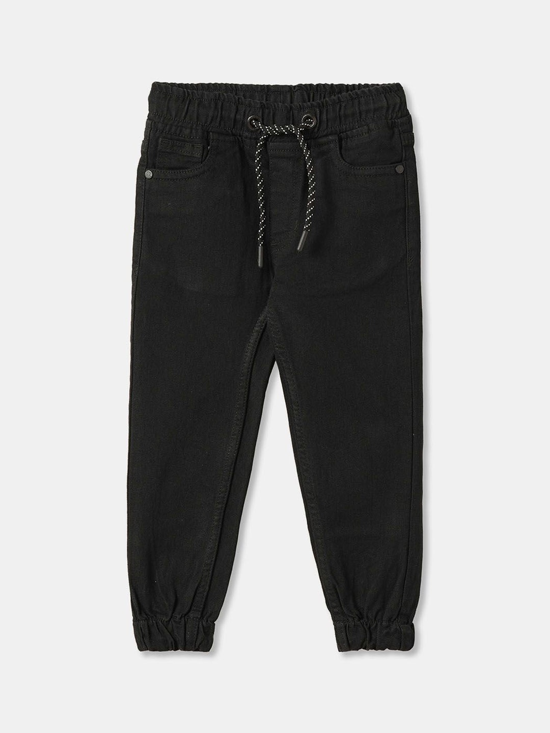 

R&B Boys Regular Fit Mid-Rise Joggers Jeans, Black