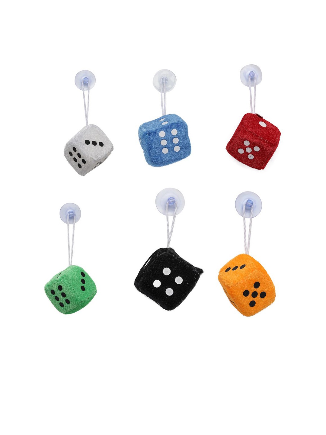 

KYDZI Pack Of 6 Dice Key Chains, Grey