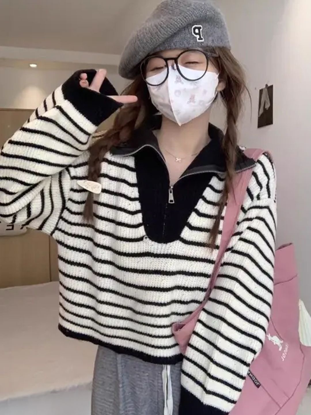 

StyleCast Women Shirt Collar Long Sleeves Woollen Sweater, Na