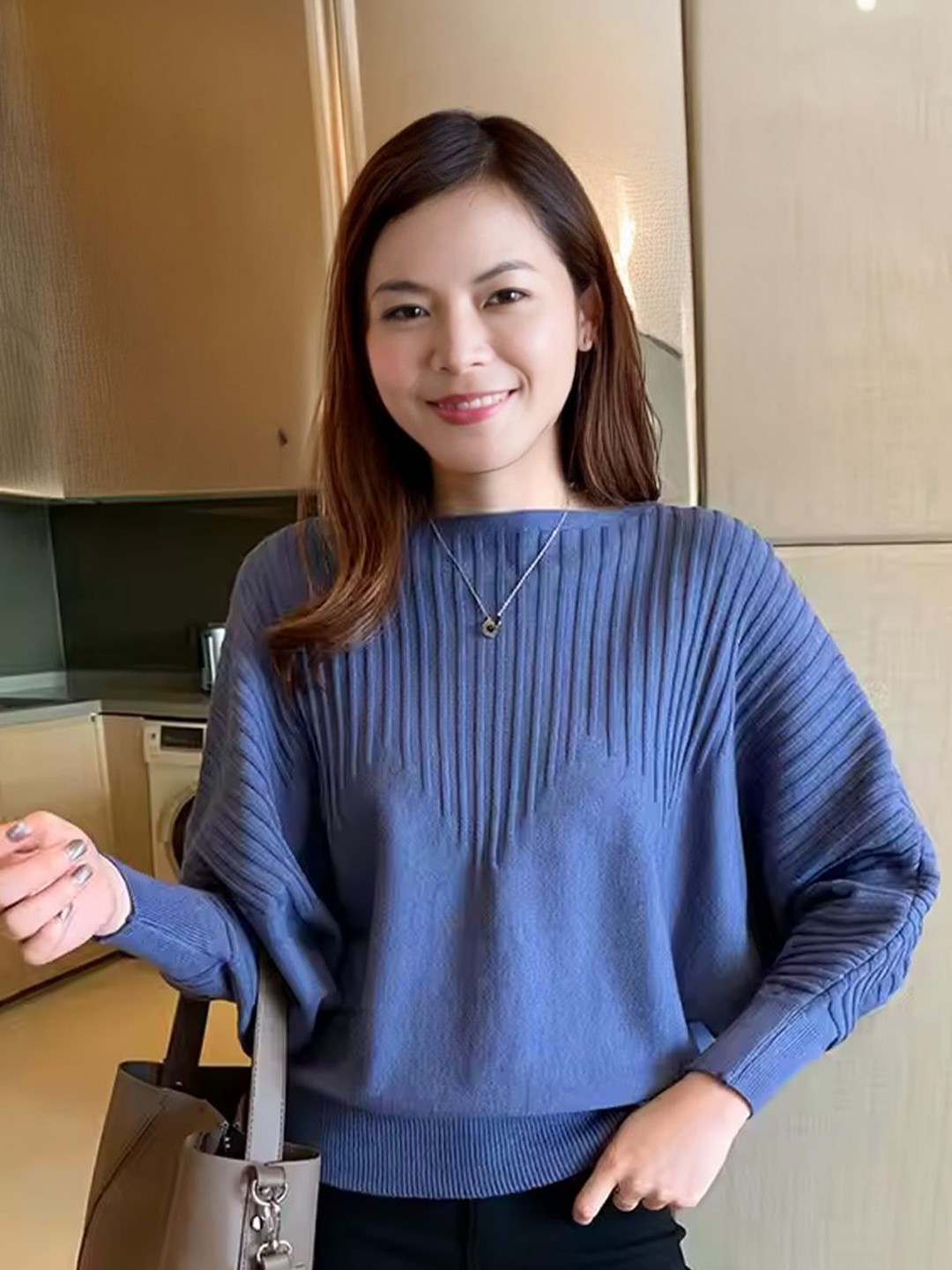 

StyleCast Women Striped Pullover, Blue