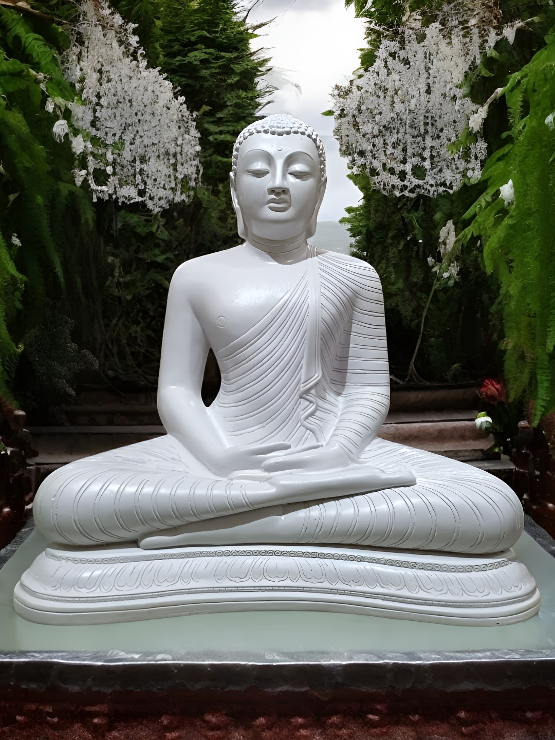 

NAYRA HANDICRAFTS White Buddha Figurine Showpiece