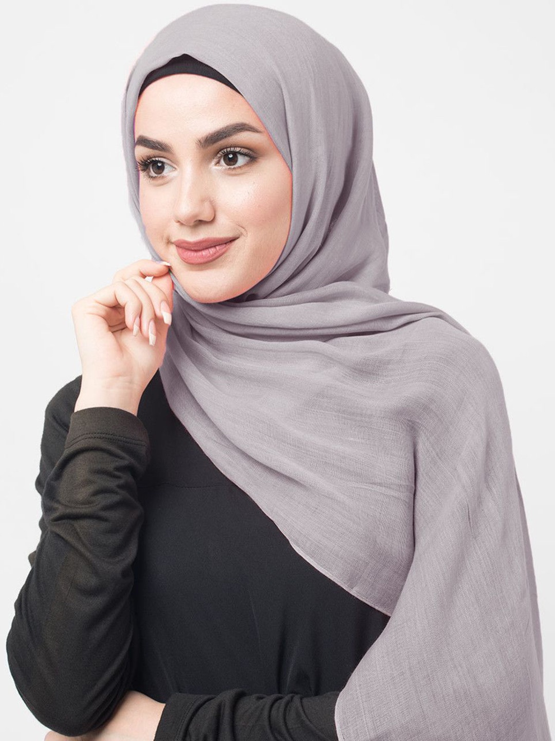 

IDH London Cotton Voile Scarf, Grey