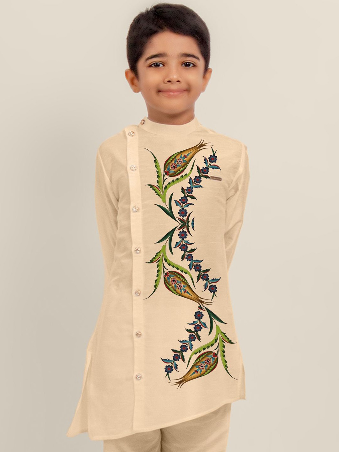 

DEVOILER Boys Ethnic Motifs Printed Kurta, Beige