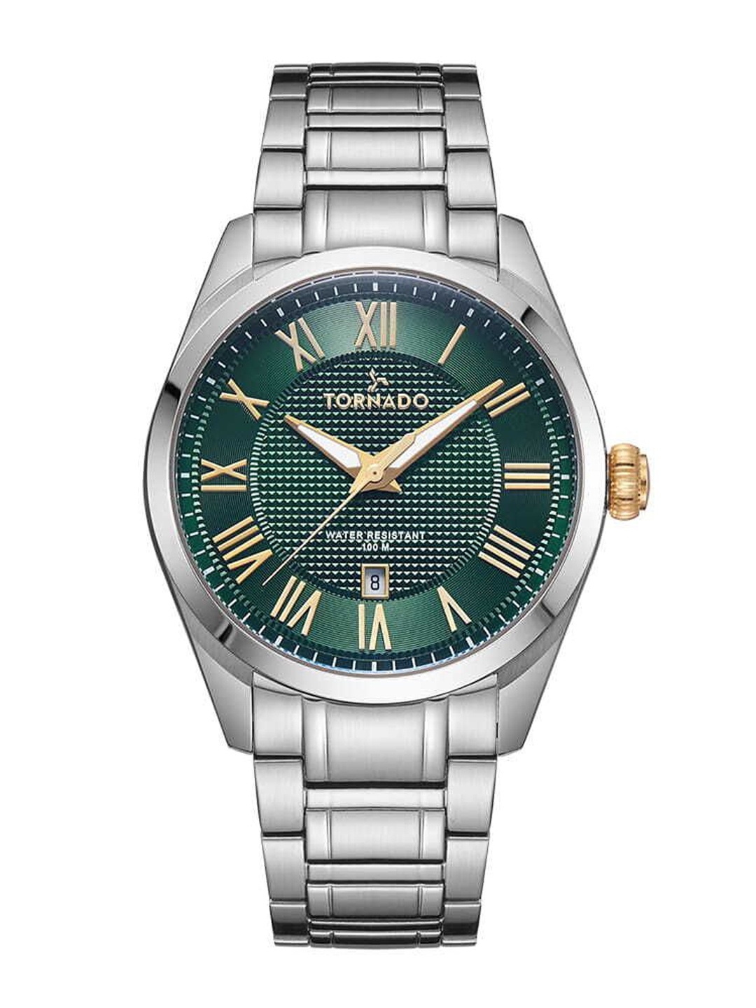 

TORNADO Men Dial & Stainless Steel Bracelet Style Straps Analogue Watch T8007-SBSHG, Green
