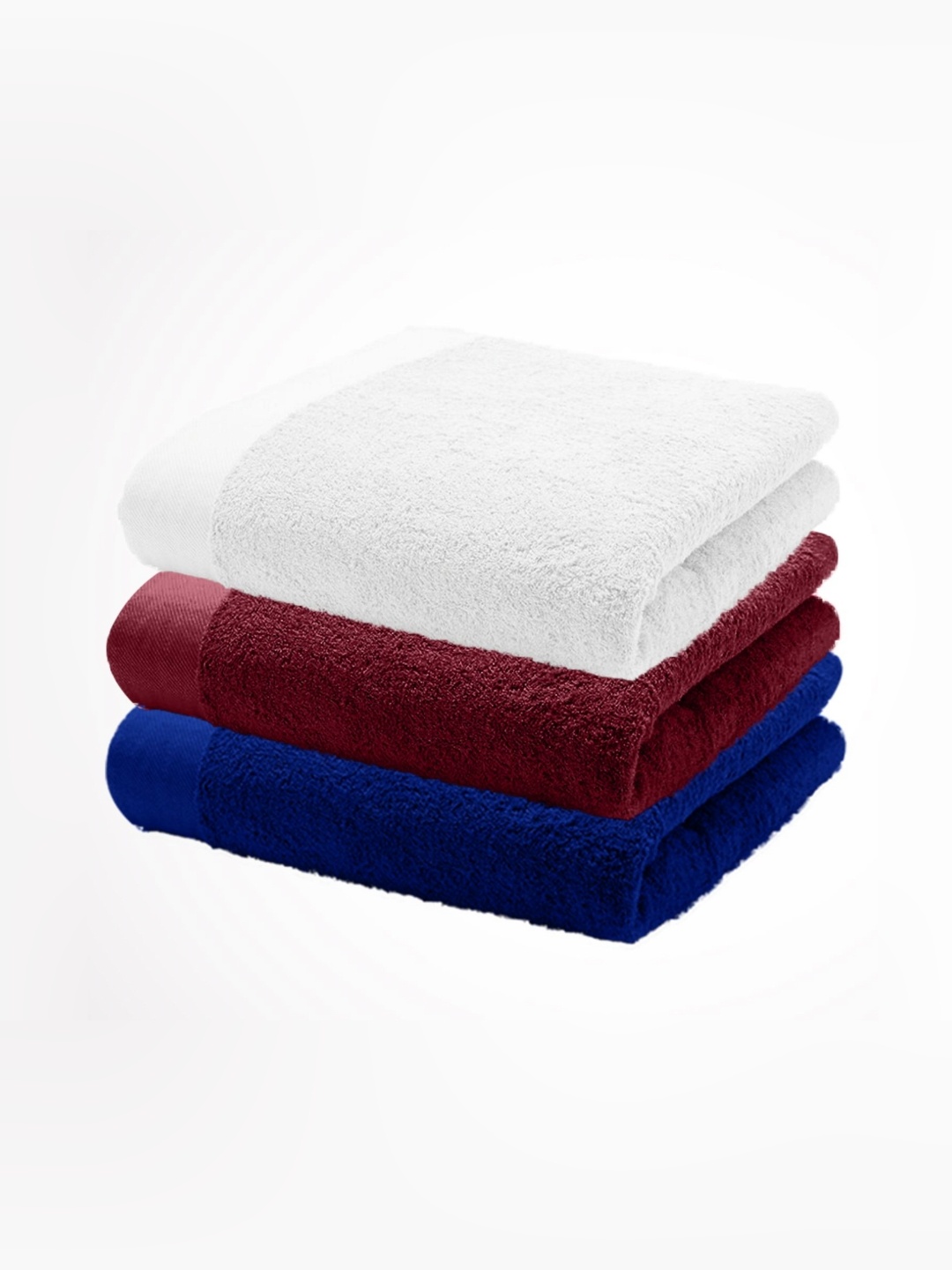 

HOME PLUS STUDIOS White & Blue 3 Cotton 650 GSM Bath Towel