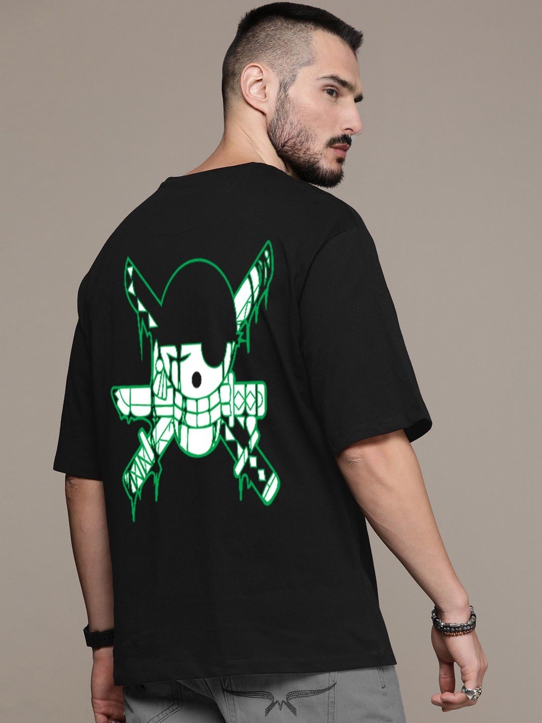 

Manlino Unisex Printed Pockets T-shirt, Black