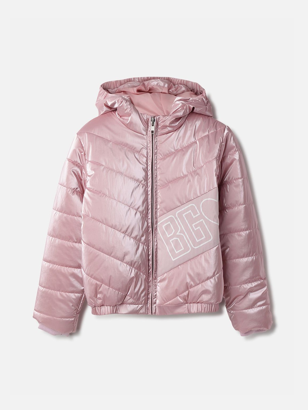 

Blue Giraffe Girls Puffer Jacket, Pink