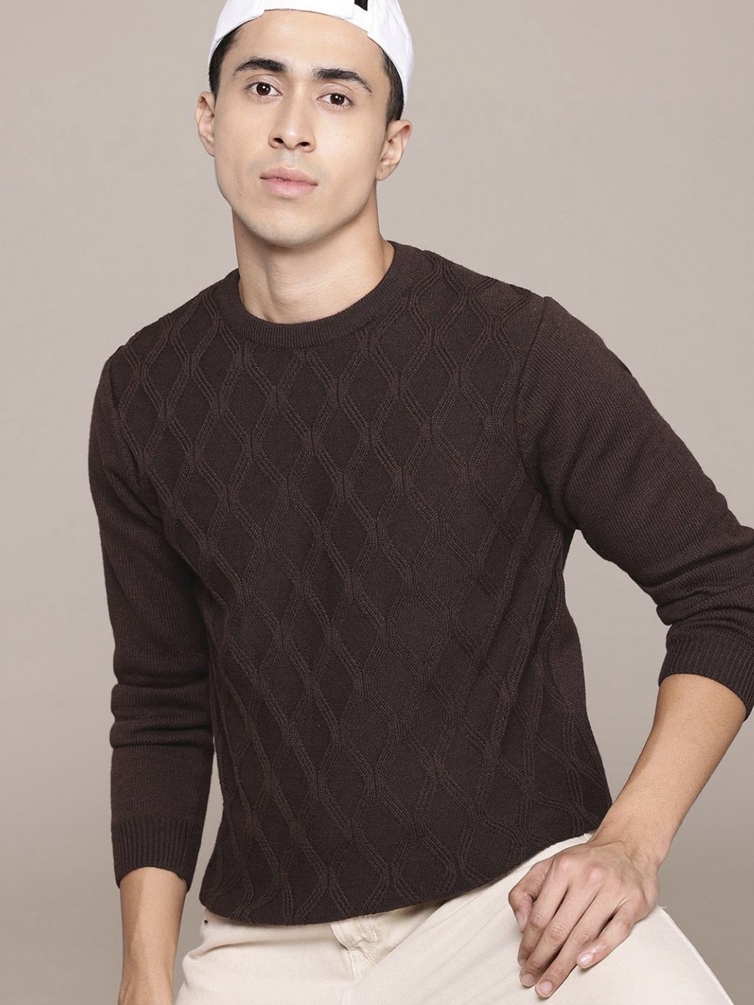 

The Roadster Lifestyle Co. Knitted Sweater, Coffee brown