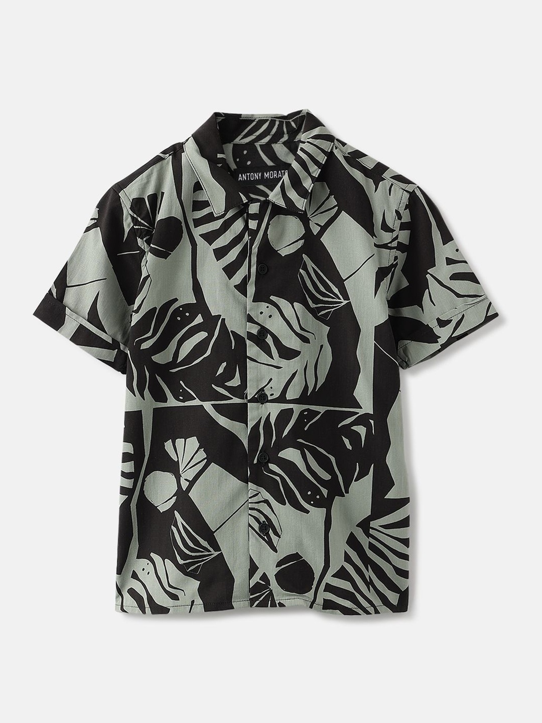 

Antony Morato Boys Floral Opaque Printed Casual Shirt, Green