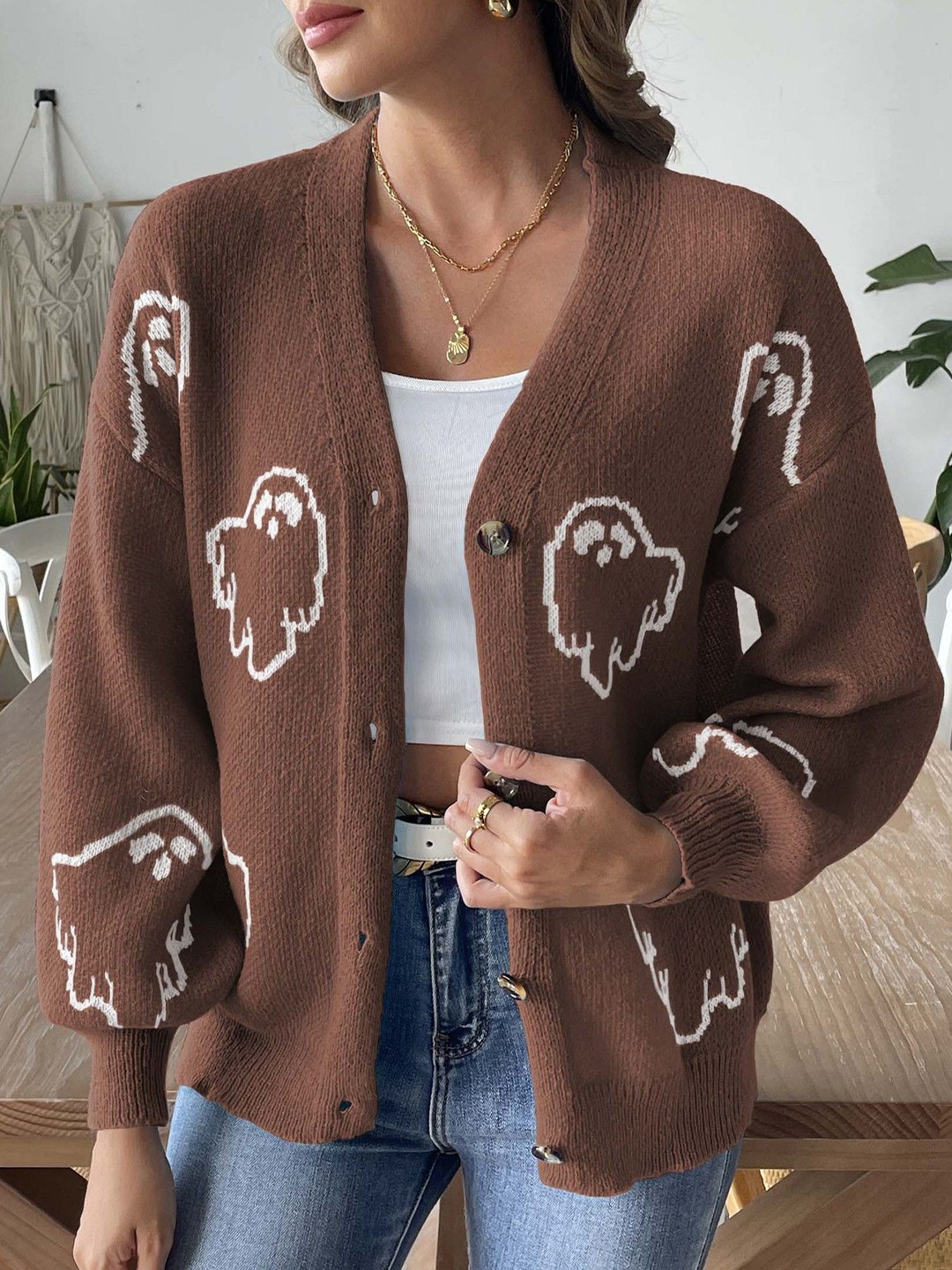 

StyleCast Women Cardigan, Brown