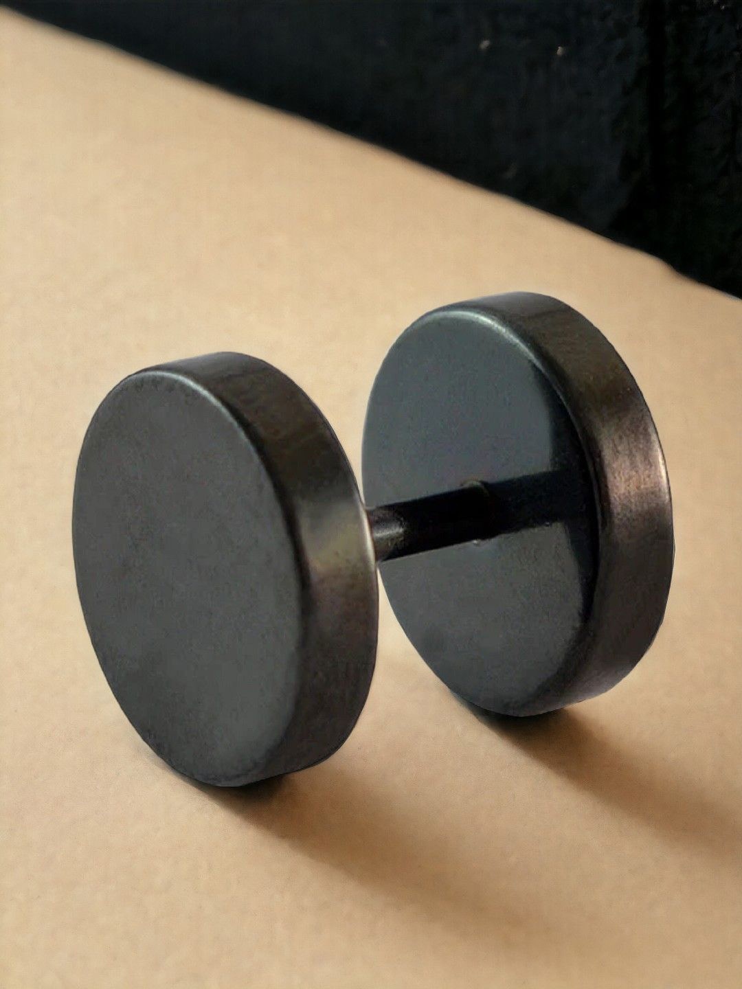 

The Roadster Lifestyle Co. Men Dumb Bell Stainless Steel Stud Earring, Black