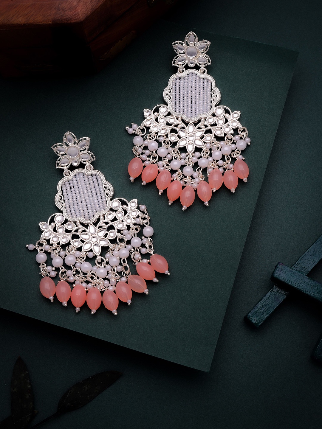 

Brado Jewellery Floral Drop Earrings, Orange