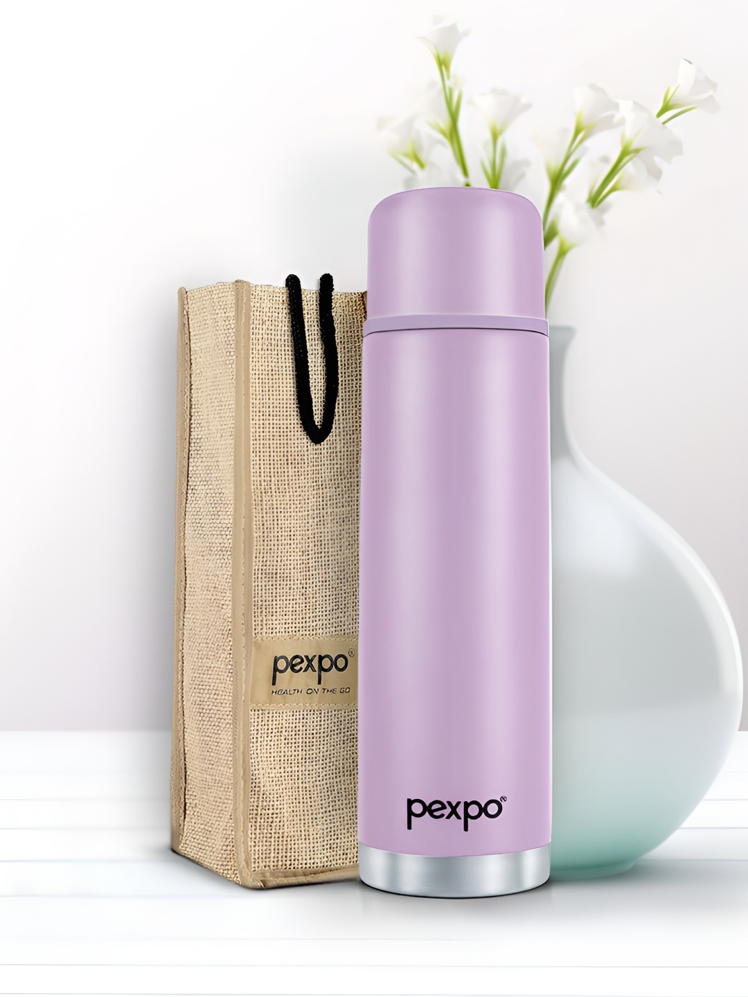 

Pexpo Orchid Purple FLAMINGO-ISI Certified Thermosteel Hot & Cold Flask Water Bottle 1L
