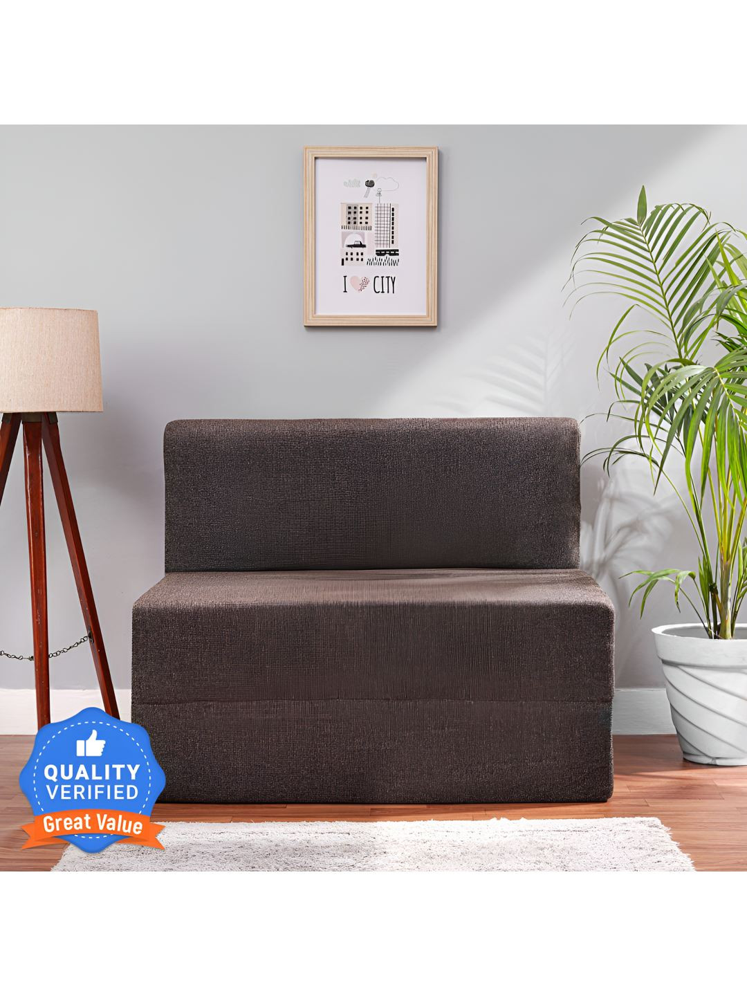 

Solis Primus Comfort for all Coffee Brown Versatility In ASofaCumBed