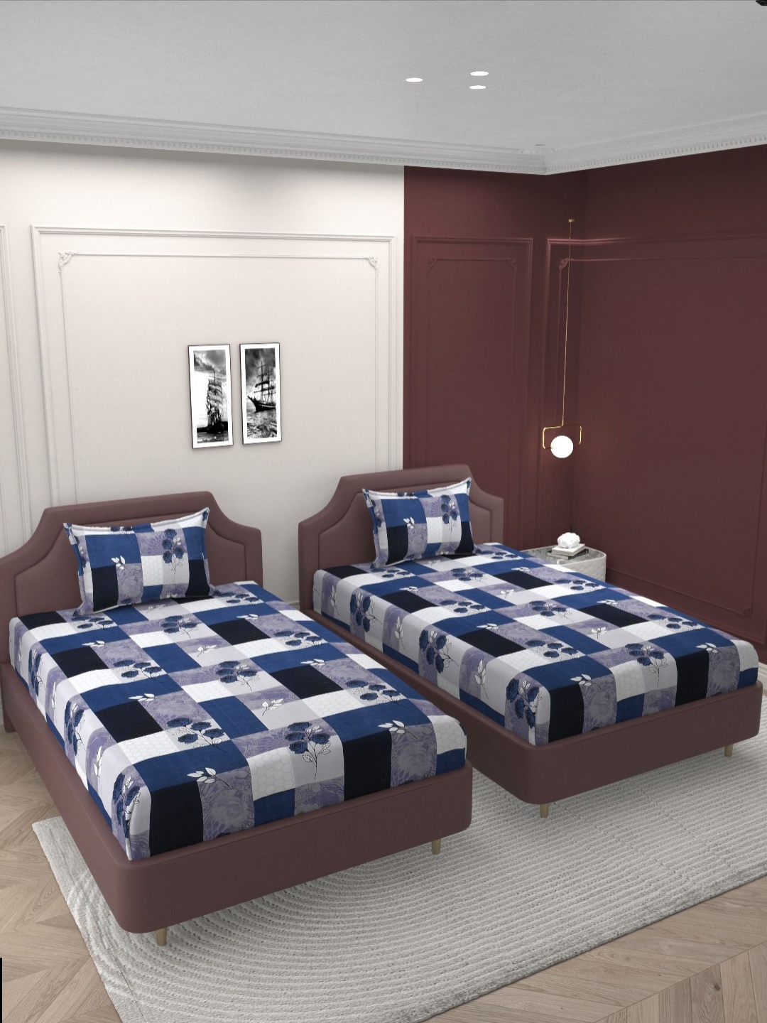 

Bromwick Blue Geometric 210 TC 2 Single Bedsheet with 2 Pillow Covers