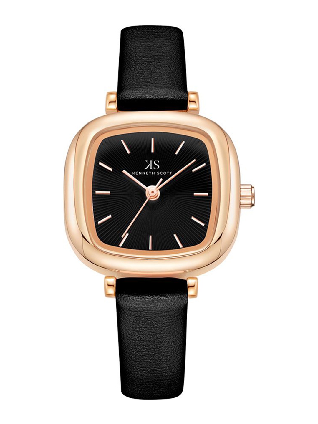 

KENNETH SCOTT Women Dial & Rubber Straps Analogue Watch K22525-RLBB, Black