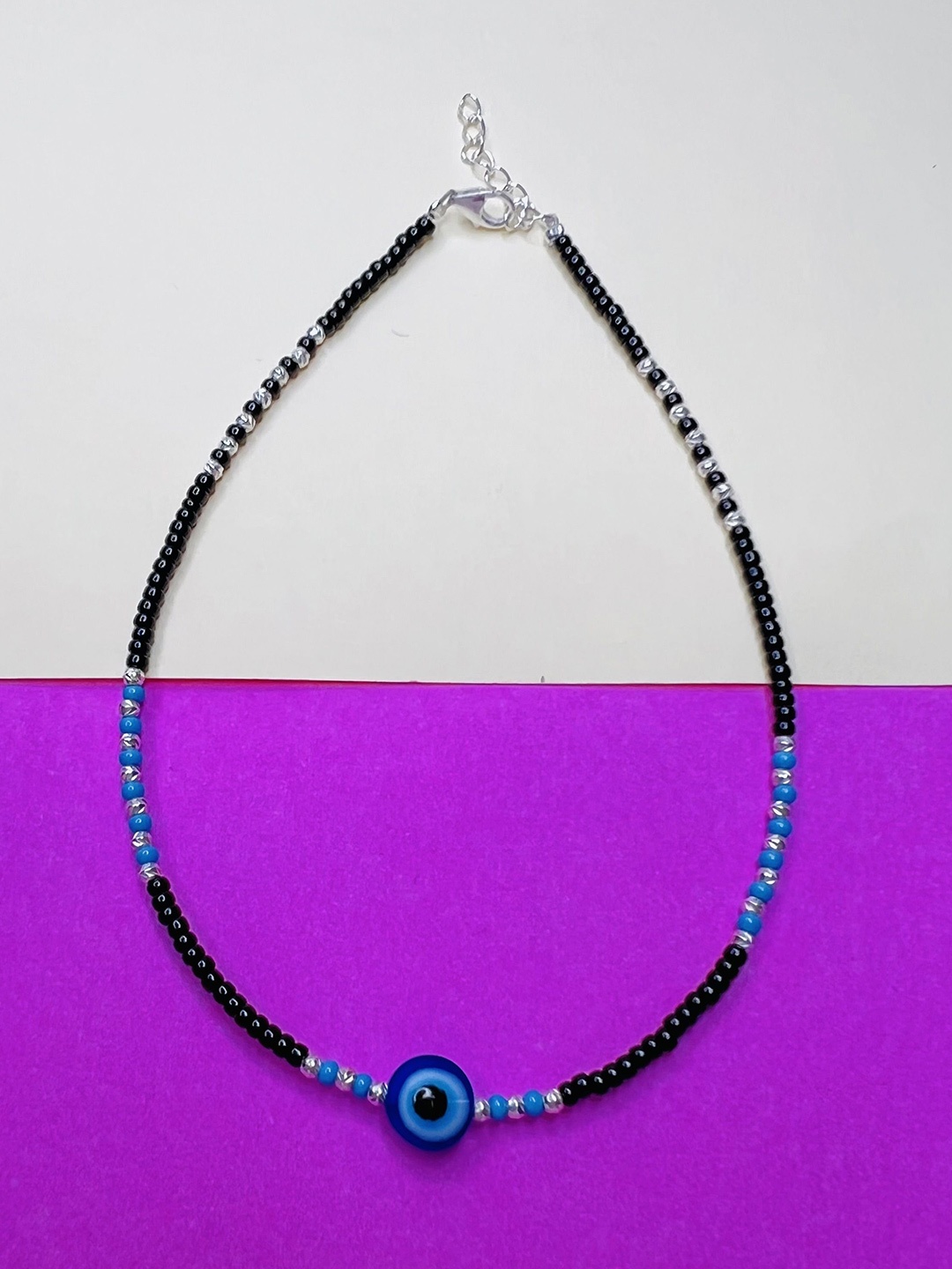 

Arte Jewels Artificial Stones and Beads Anklet, Black