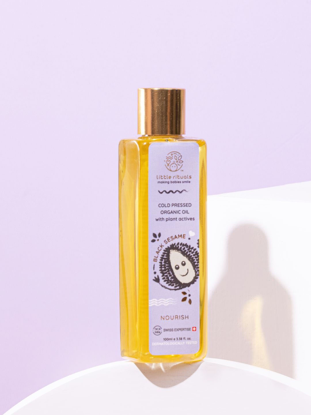 

Little Rituals Wood Cold Pressed Organic Black Sesame Oil with 100% Black Sesame - 100 ml, Yellow