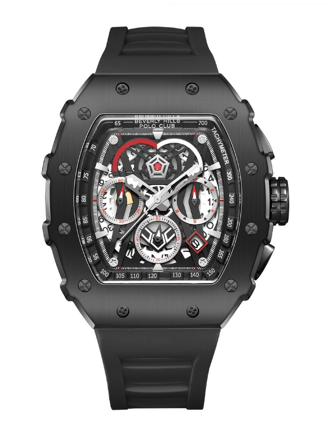 

Beverly Hills Polo Club Men Skeleton Dial Analogue Multi Function Watch BP3676Y.651, Grey