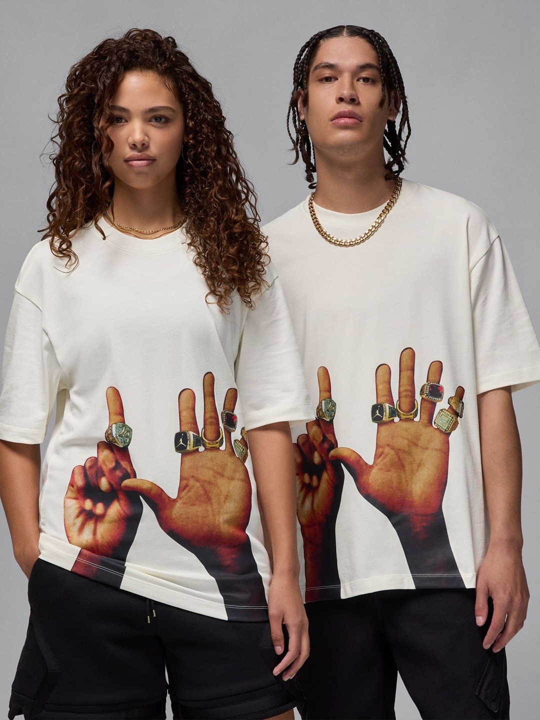 

Nike Jordan Flight MVP Men Rings Cotton T-Shirt, White