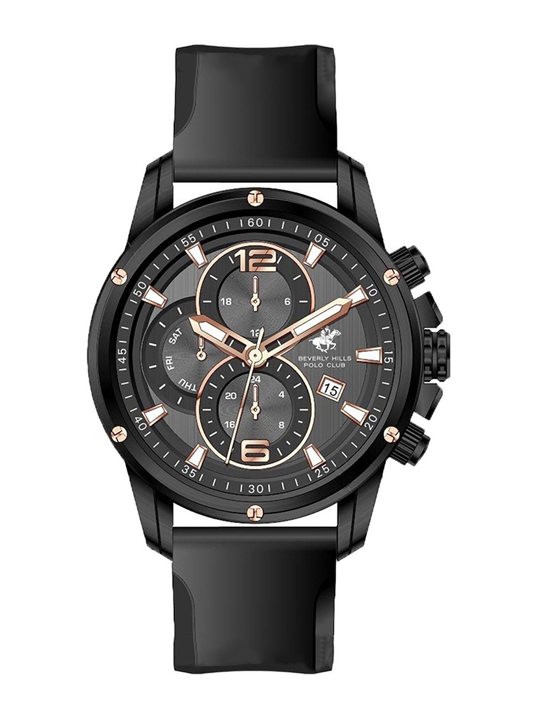 

Beverly Hills Polo Club Men Dial & Straps Analogue Chronograph Watch BP3607Y.651, Black