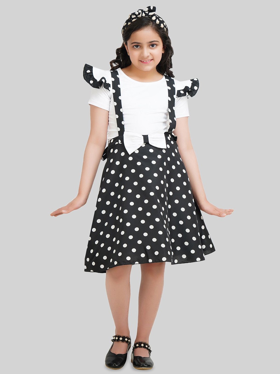 

BEING NAUGHTY Girls Pure Cotton Top With Skirt, White