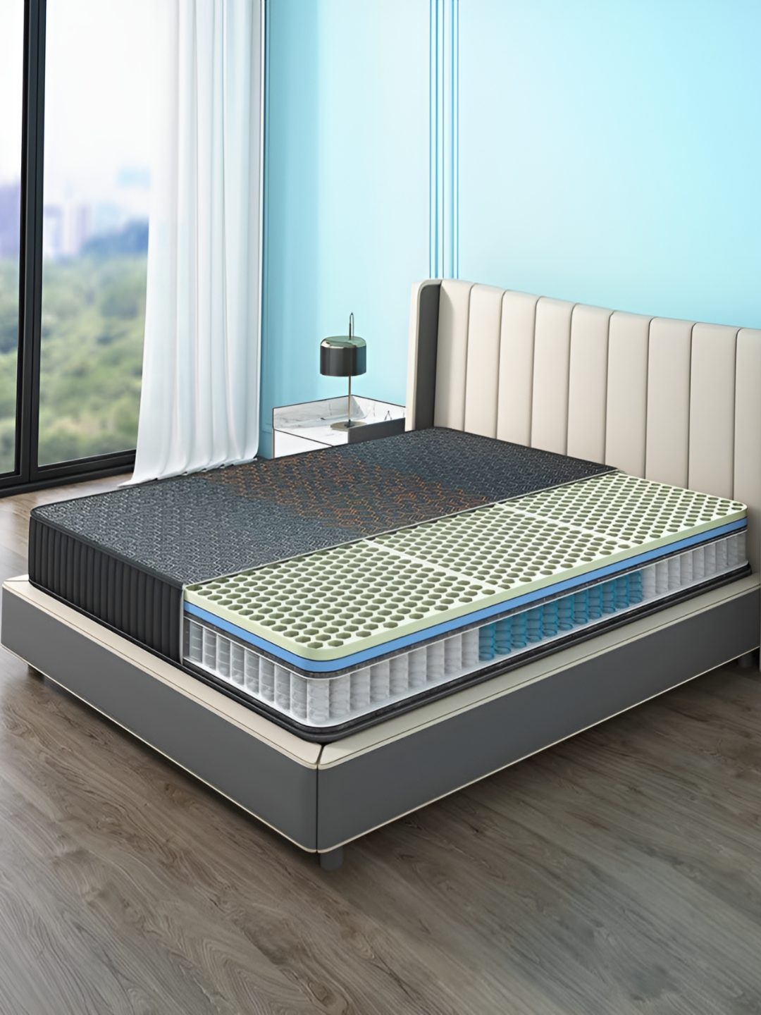 

Sleepyhead Technic Hybrid 6D Hexagon Grid Pocket Spring 6" King Mattress (78x72 Inch), Grey