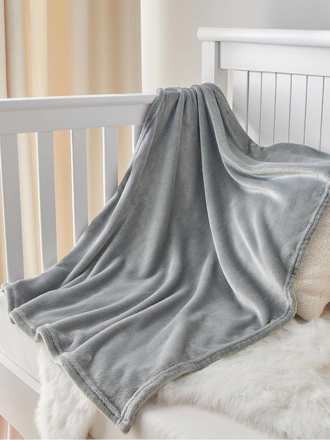 

Butterthief Grey Woollen Mild Winter Baby Crib Blanket