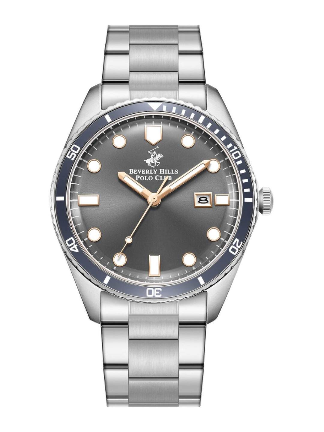 

Beverly Hills Polo Club Men Dial & Bracelet Style Straps Analogue Watch BP5025Y.360, Grey