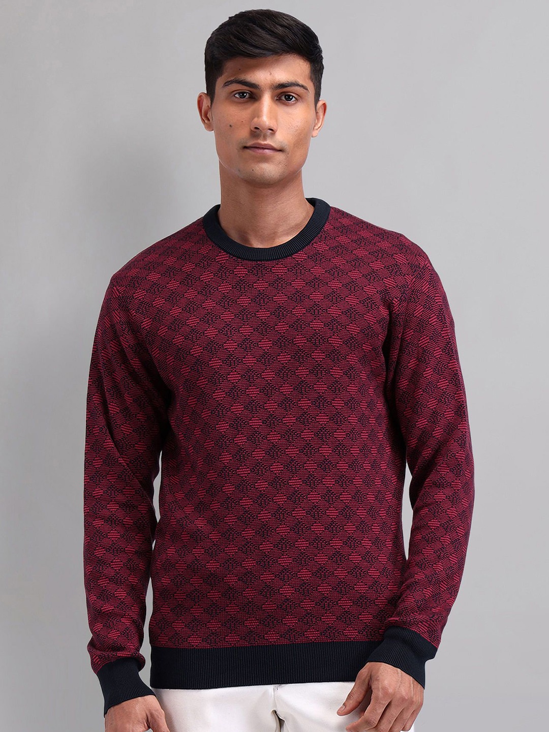 

AD By Arvind Men Printed Pullover, Red