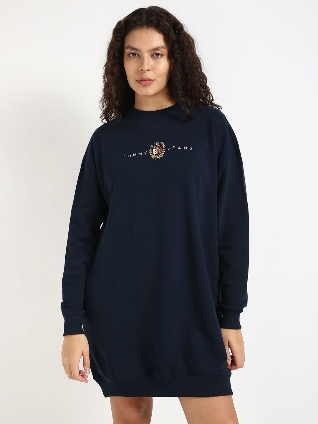 

Tommy Hilfiger Women Embroidered Pure Cotton T-shirt Dress, Blue