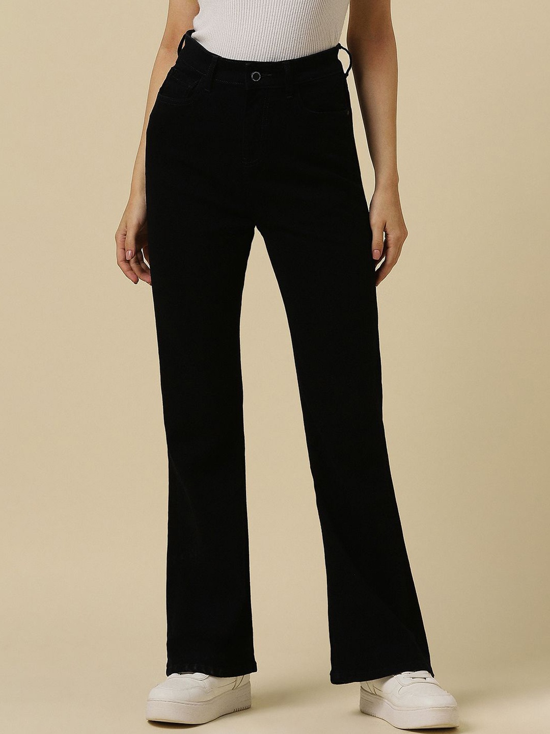 

Allen Solly Woman Women Cotton Regular Fit Mid-Rise Jeans, Black