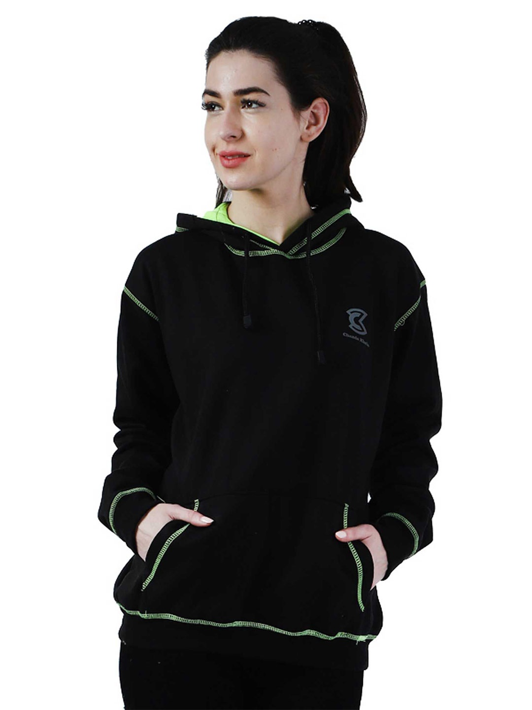 

Chanda Khuba Women Hooded Sweatshirt, Black