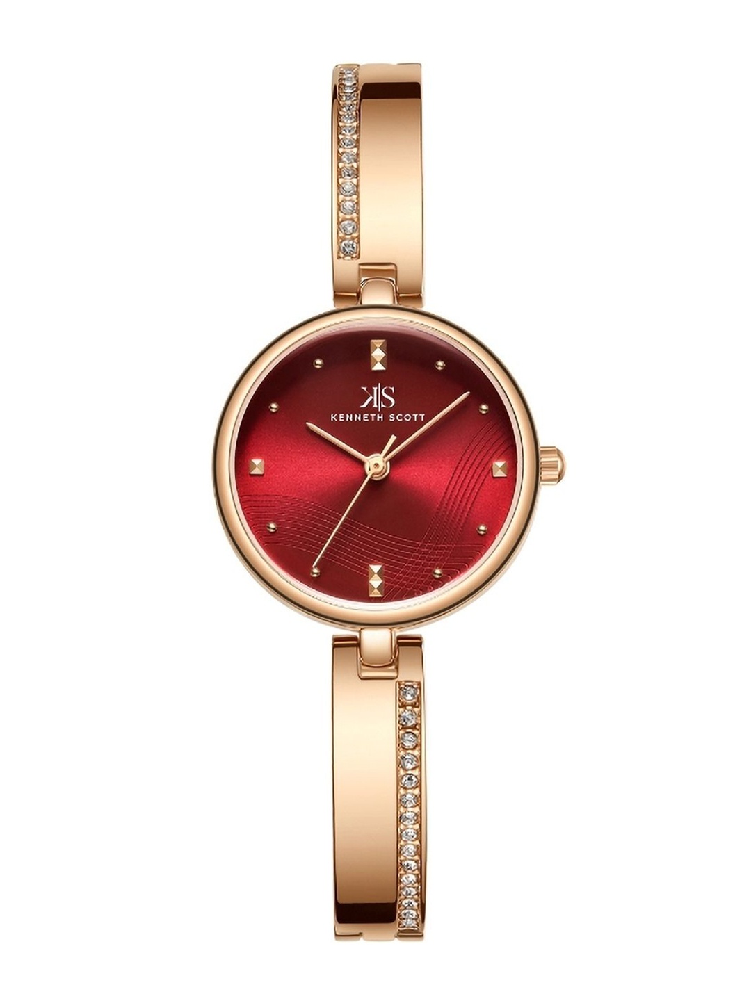 

KENNETH SCOTT Women Embellished Dial Reset Time Analogue Watch K23506-RBKR, Red