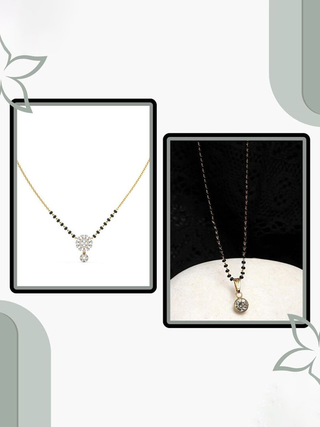 

Wynona Set Of 2 Gold-Plated Stone Studded & Beaded Mangalsutra