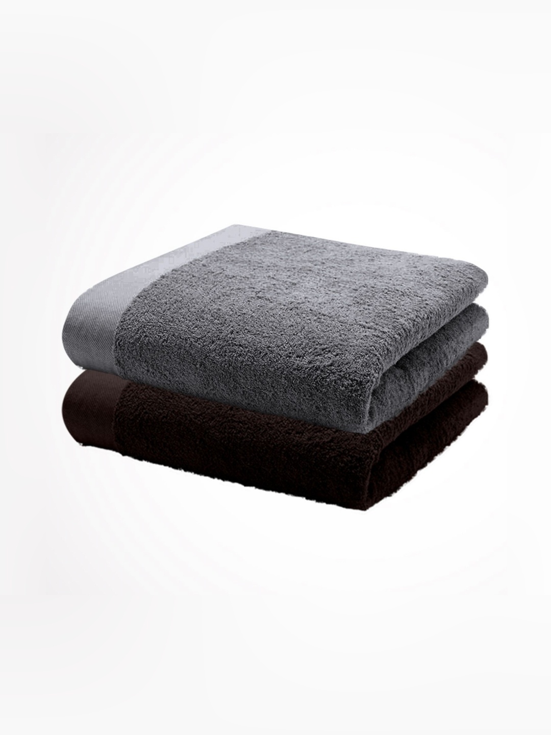 

HOME PLUS STUDIOS Brown & Grey 2 Cotton 650 GSM Bath Towel