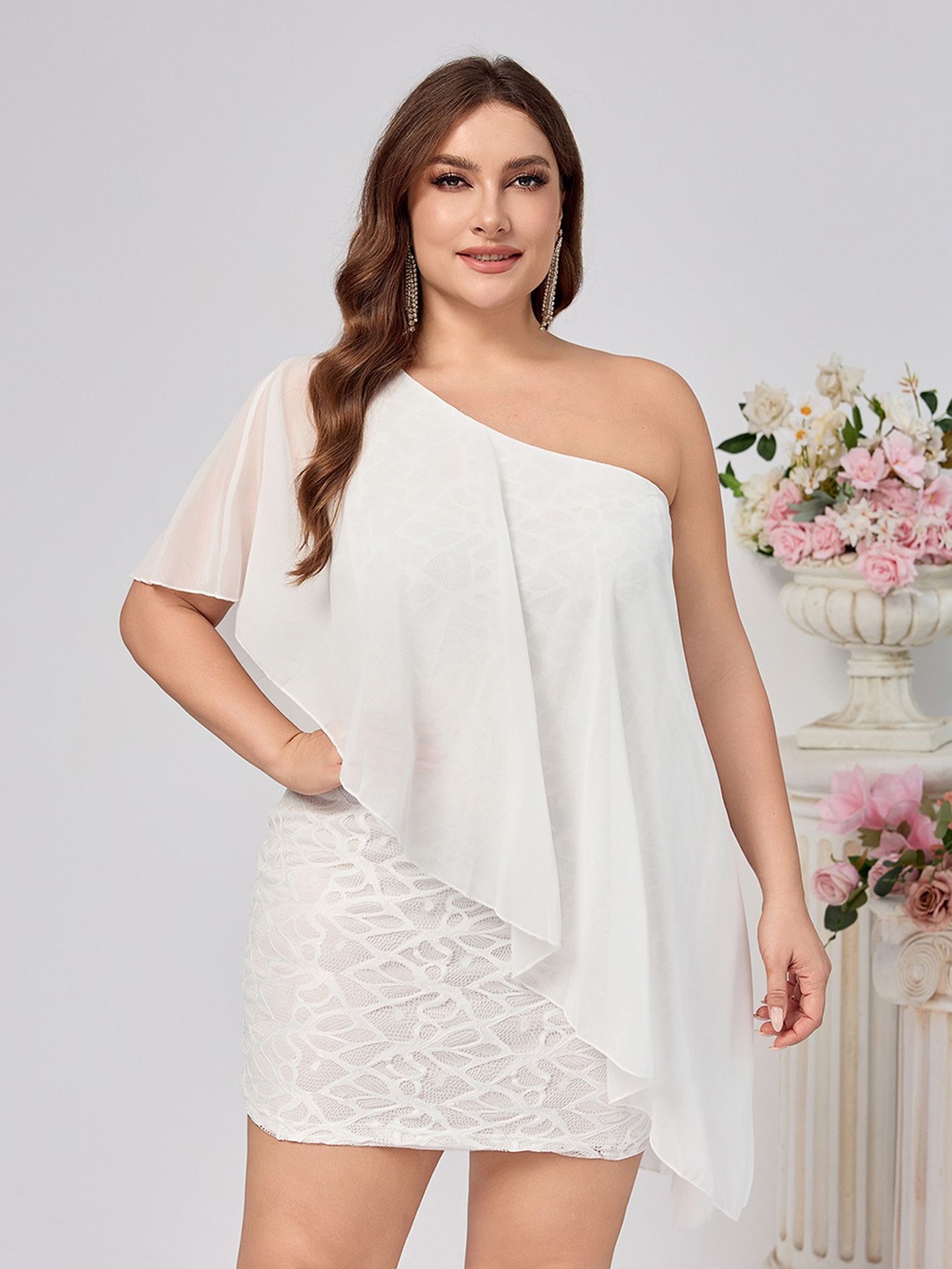 

StyleCast x Revolte One Shoulder Bodycon Mini Dress, White