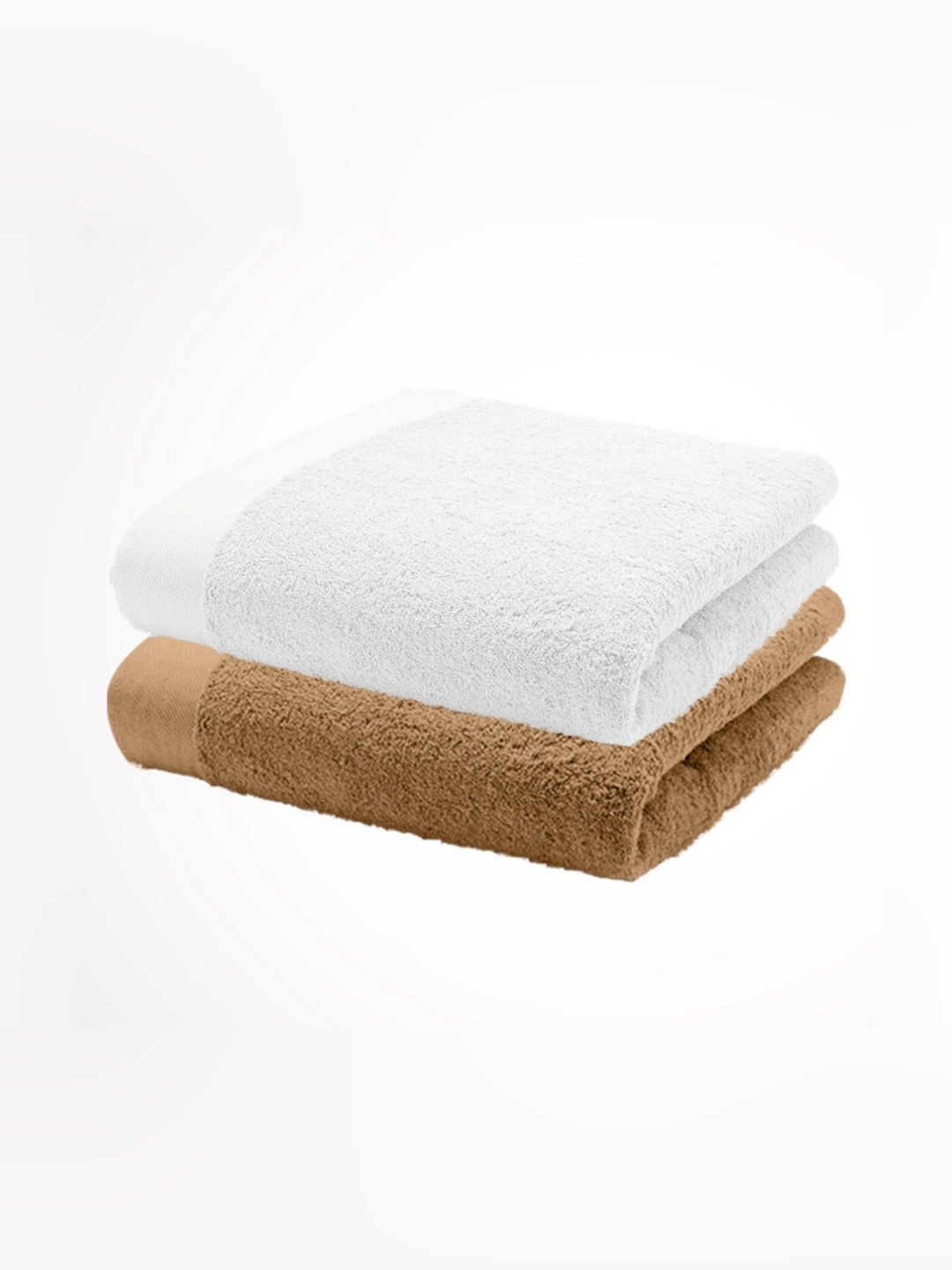 

HOME PLUS STUDIOS White & Beige 2 Cotton 650 GSM Bath Towel