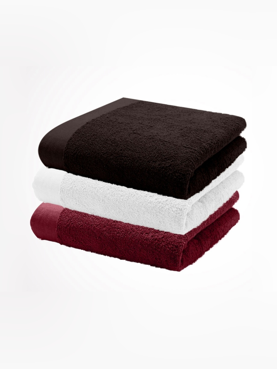 

HOME PLUS STUDIOS Maroon & White 3 Cotton 650 GSM Bath Towel