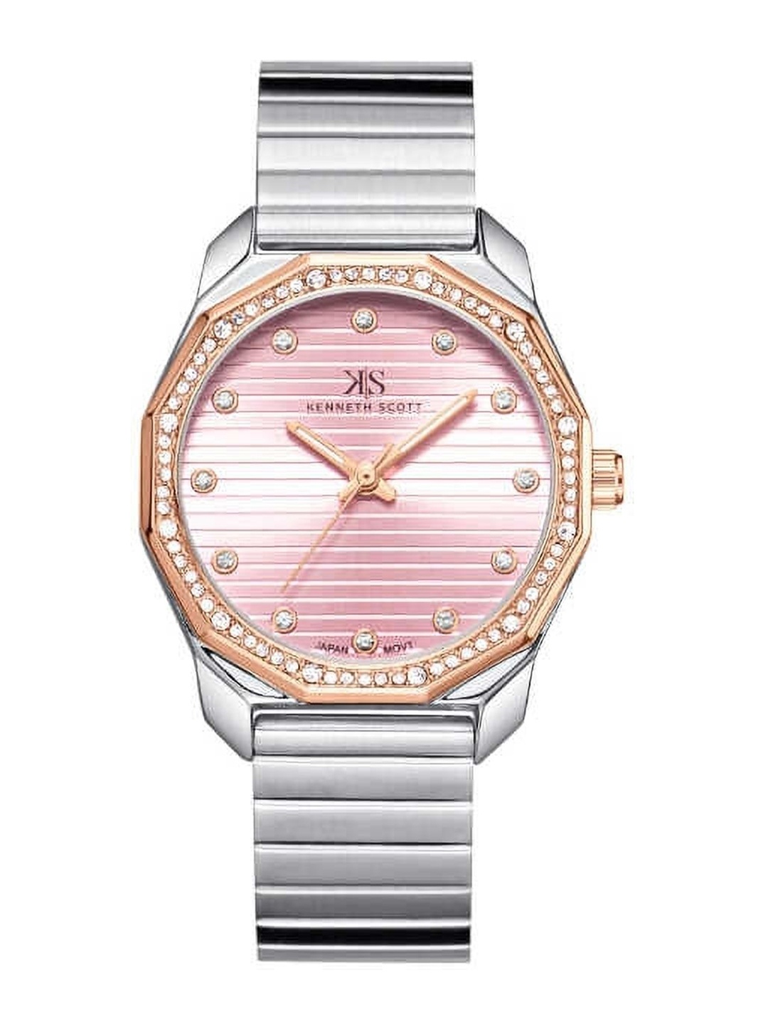

KENNETH SCOTT Women Dial & Stainless Steel Straps Analogue Watch K24505-KBKP, Silver