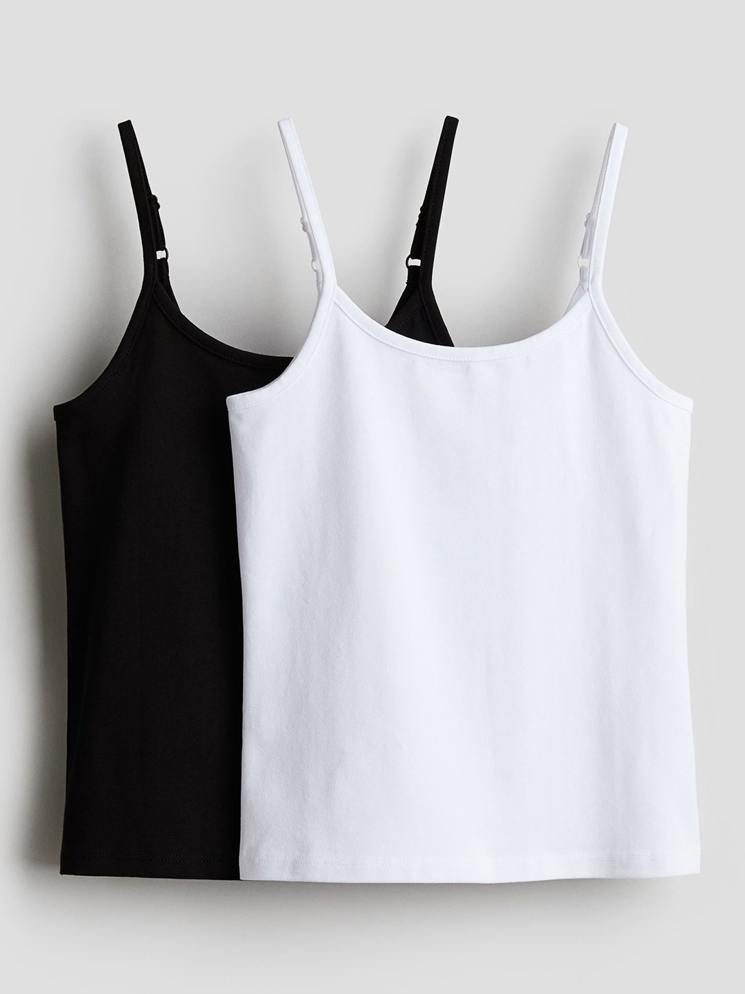 

H&M Girls Pack Of 2 Cotton Strappy Camisoles, White