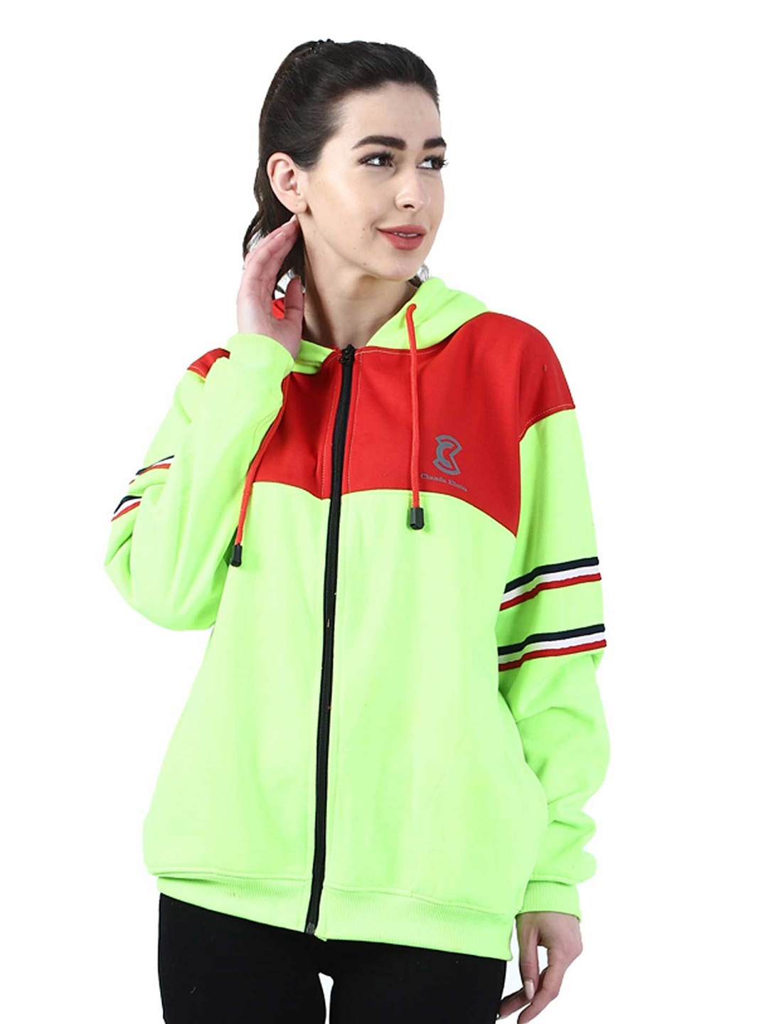 

Chanda Khuba Women Hooded Sweatshirt, Red