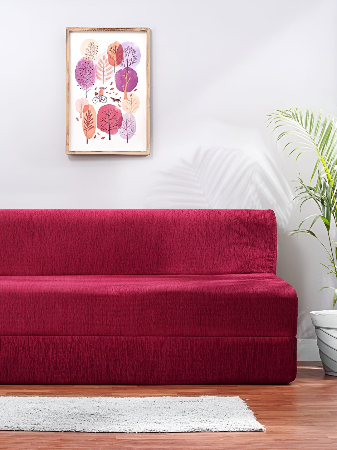 

Solis Primus Comfort for all Maroon 3 Seater Foam Fold Out Sofa Cum Bed