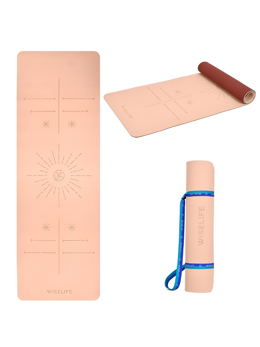 

WiseLife Dual Layer Yoga Mat With Carry Strap, Maroon